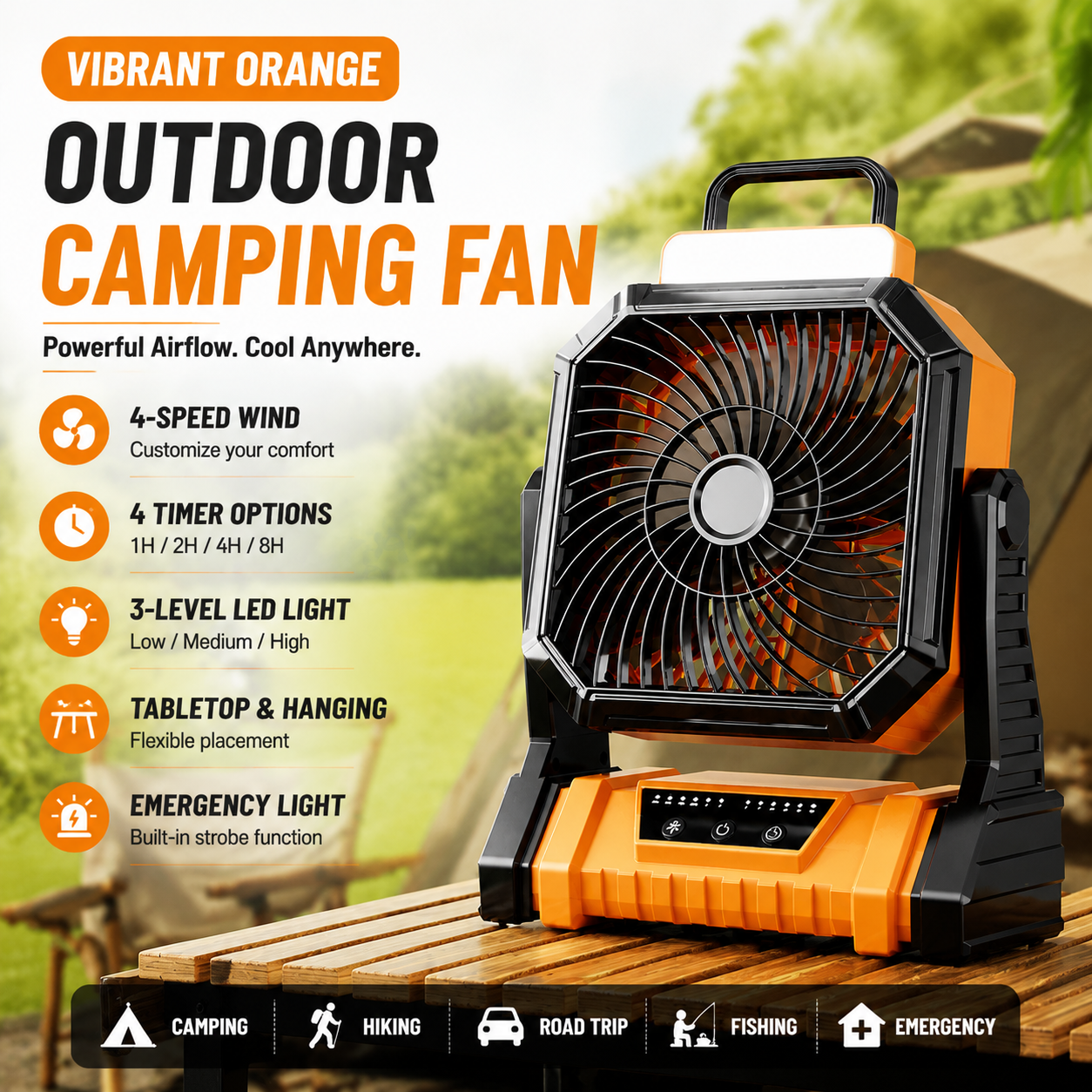 ArcticBreeze Pro™ Outdoor Cooling & Camping Fan