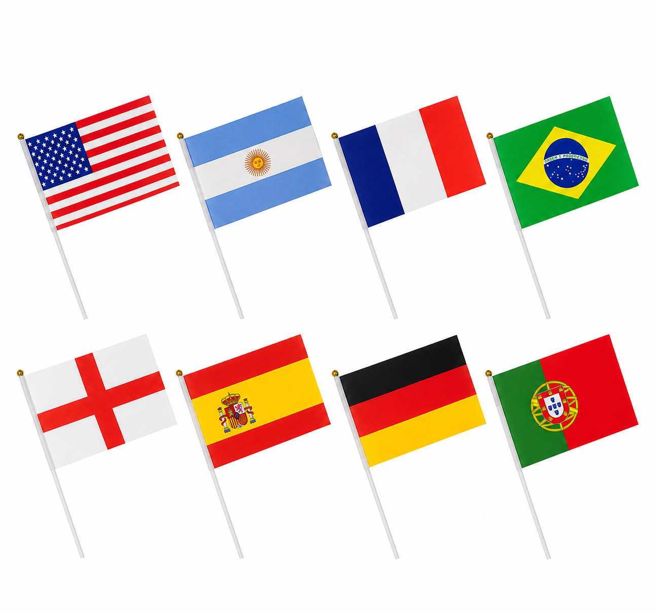 World Cup Fan Flags 🇺🇸🇦🇷🇫🇷🇧🇷🏴🇪🇸🇩🇪🇵🇹