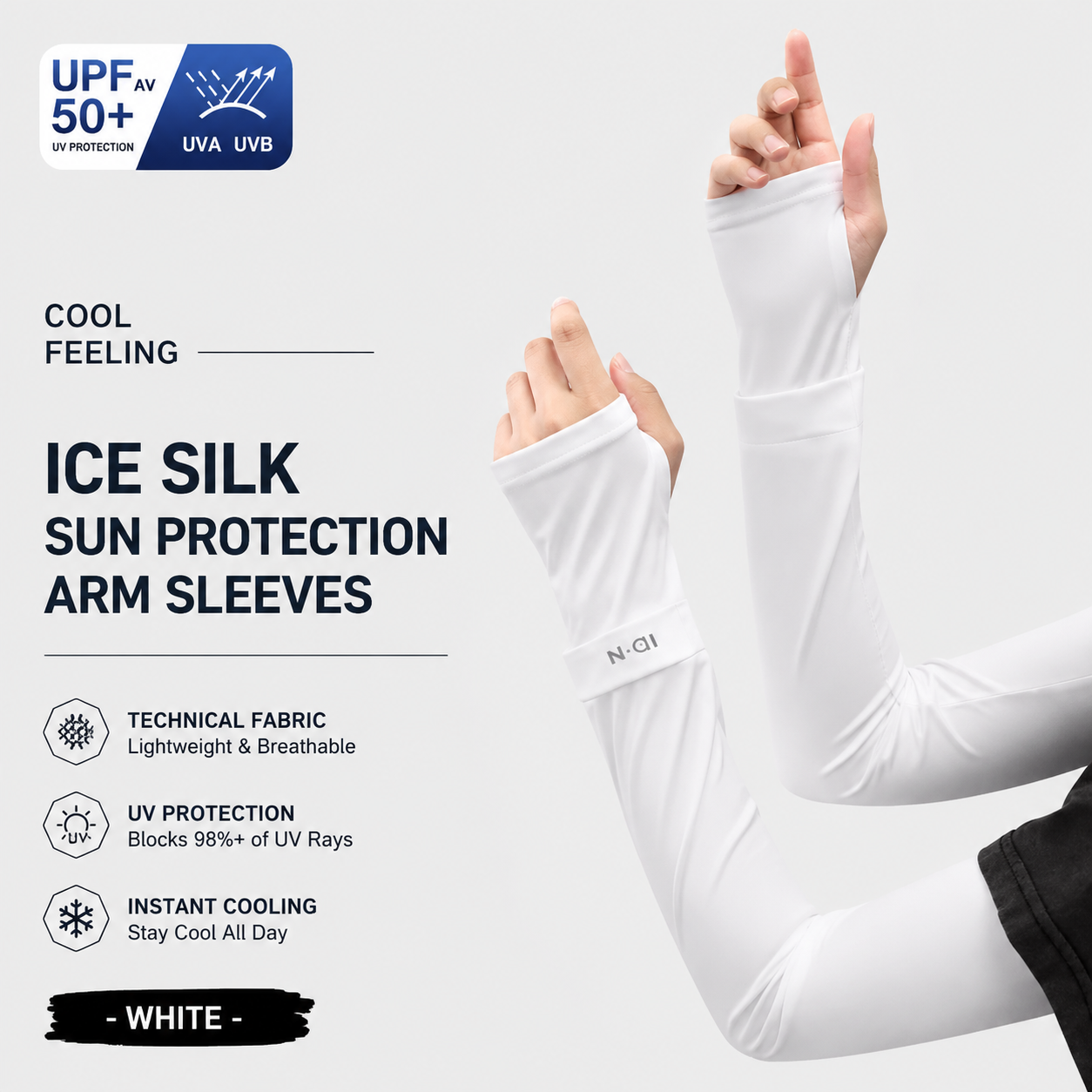 IceShield™ UPF 50+ Cooling Arm Sleeves – Instant Sun Protection & Cooling Fabric