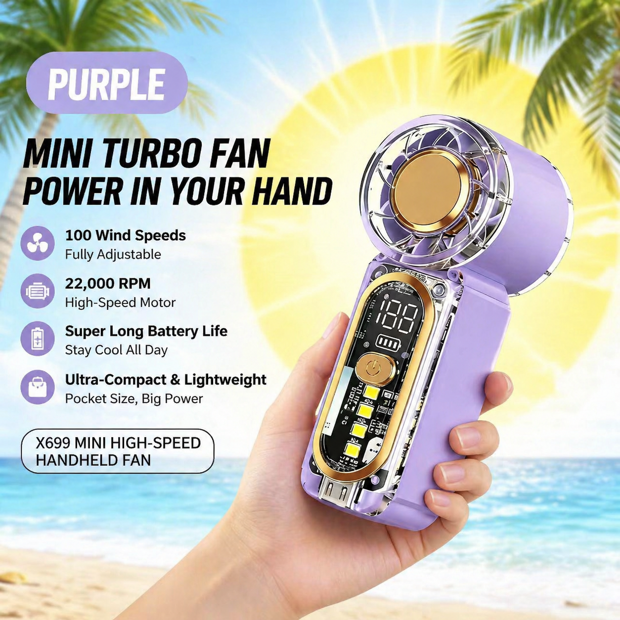 🌬️ Mini TurboFan X699 – Pocket Power Breeze