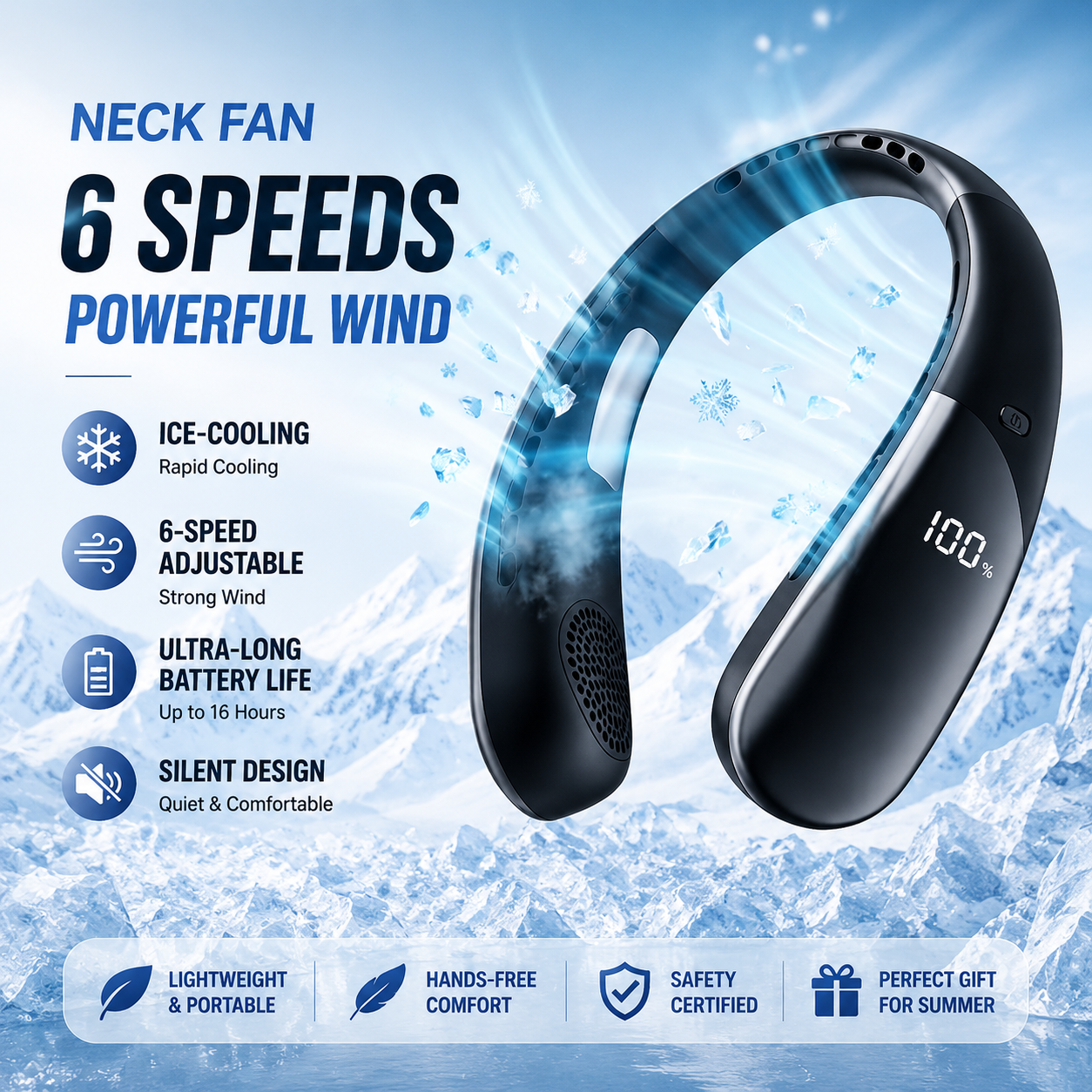 ArcticBreeze™ Wearable Neck Cooling Fan