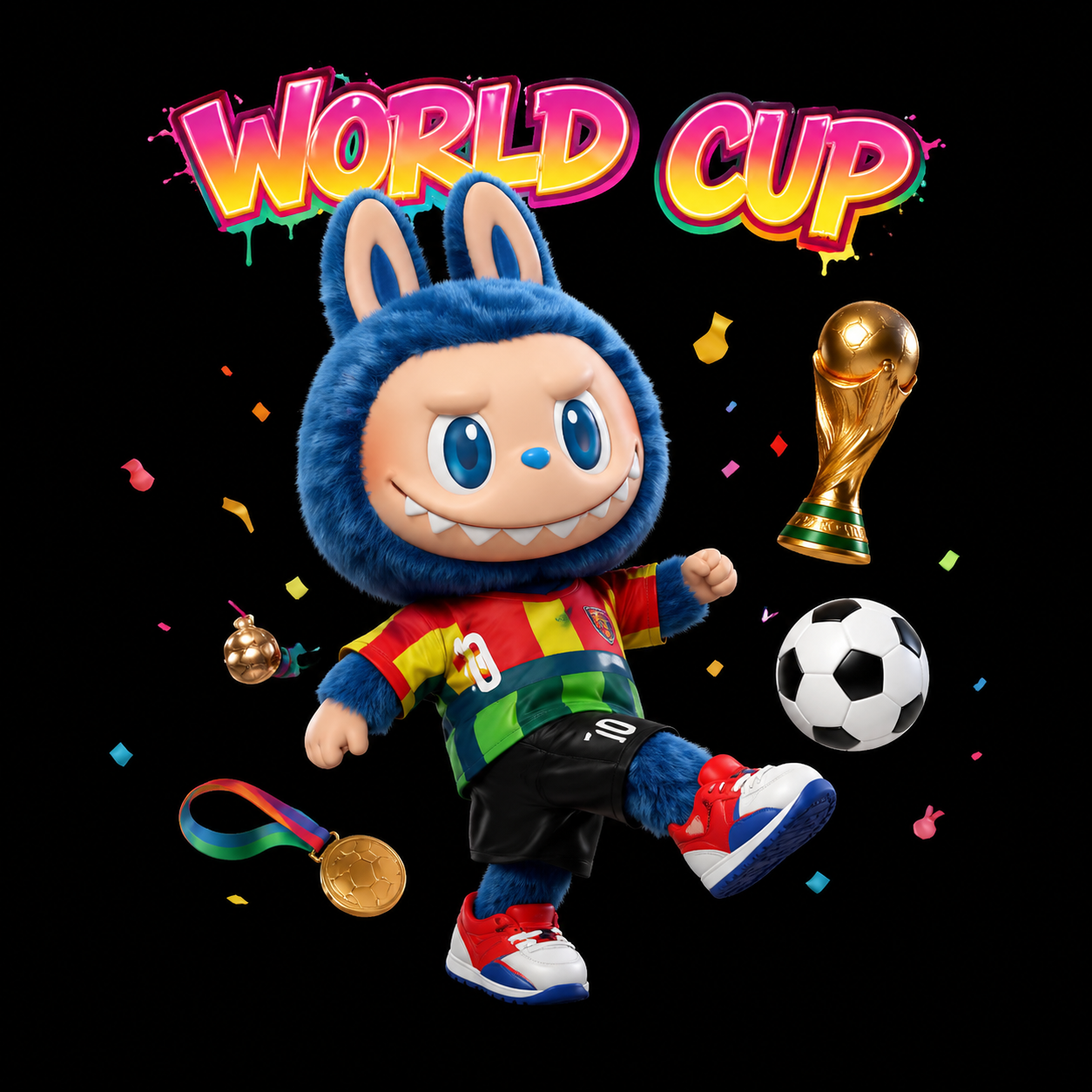 Labubu World Cup Static Cling Window Sticker (30cm x 40cm)