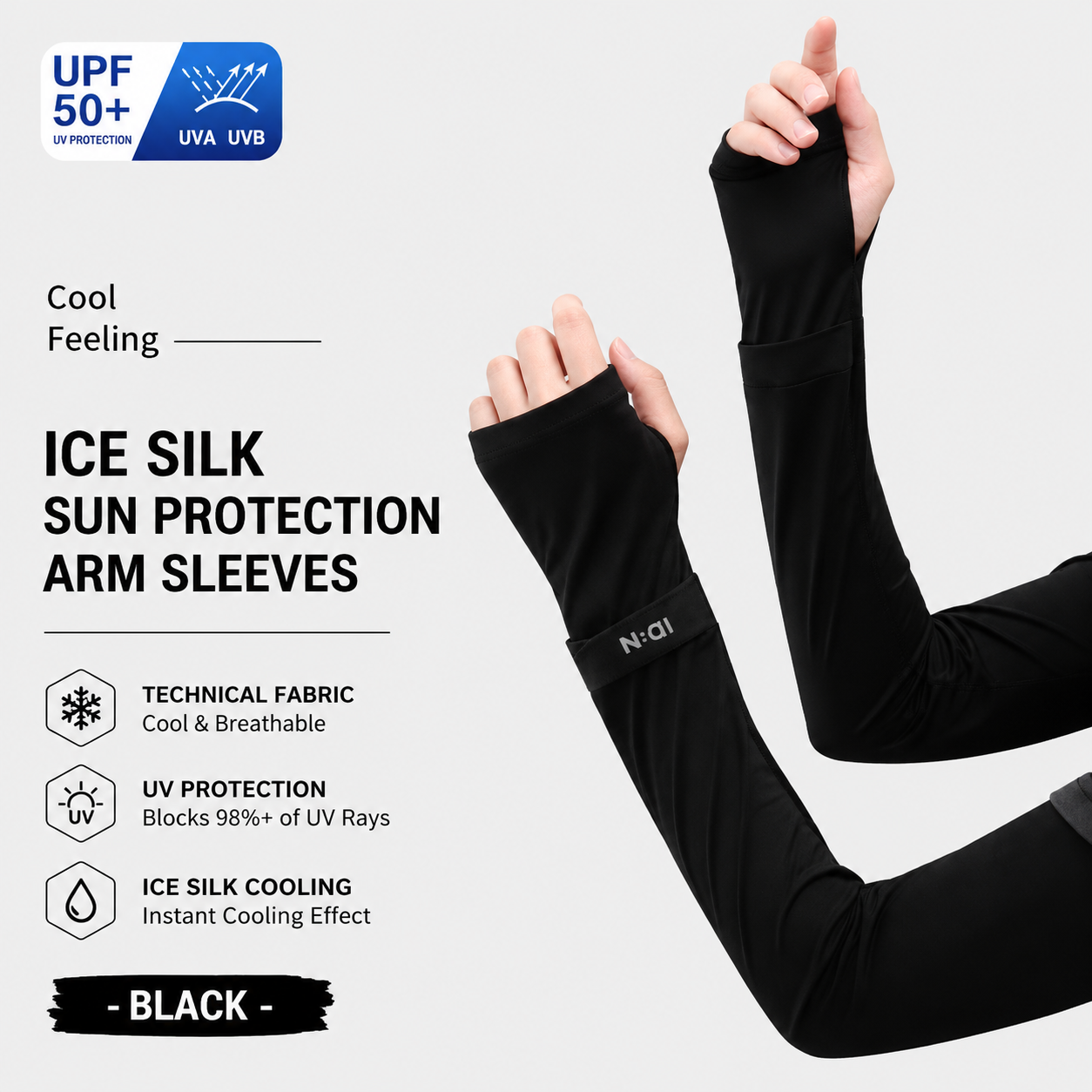IceShield™ UPF 50+ Cooling Arm Sleeves – Instant Sun Protection & Cooling Fabric
