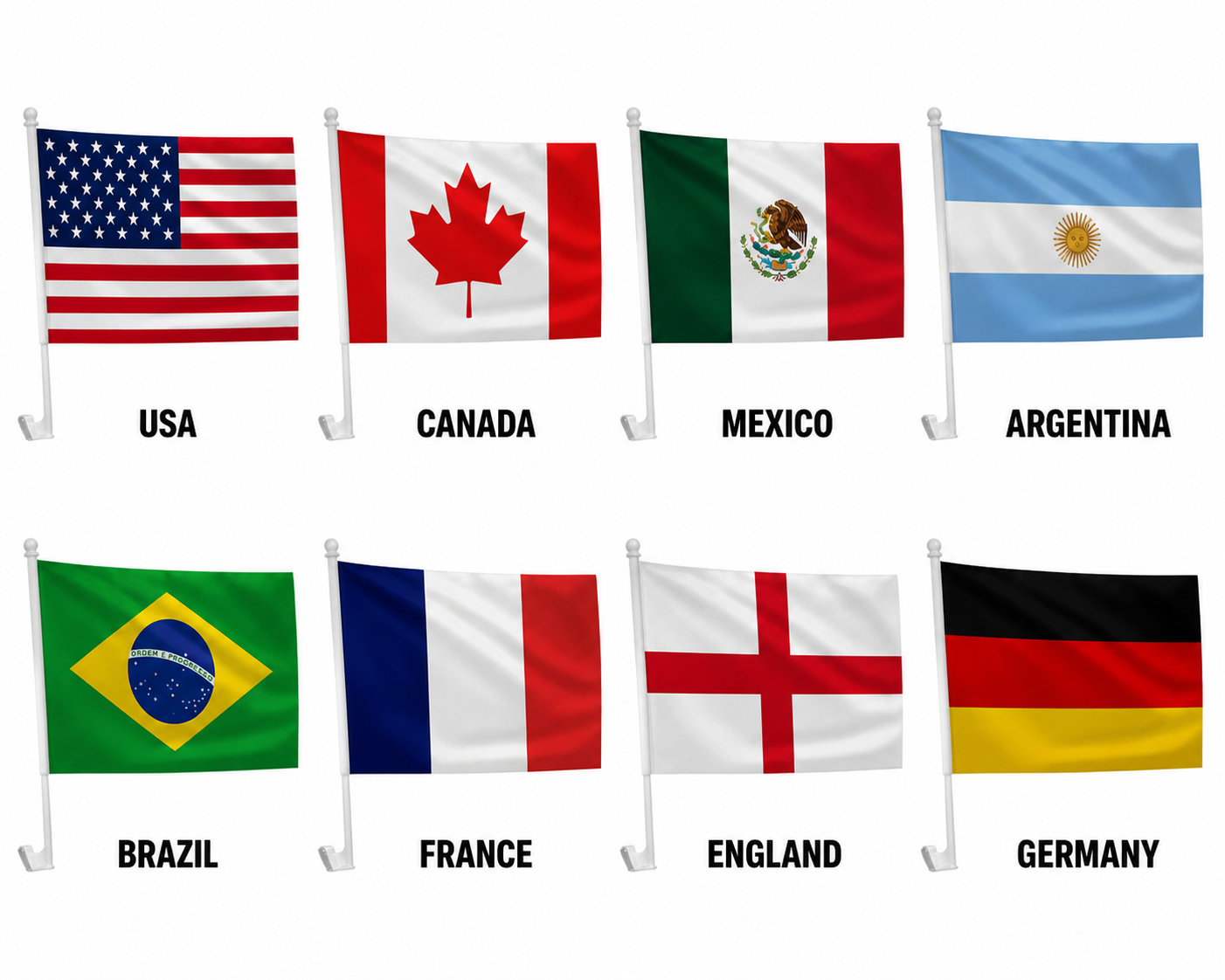 🇺🇸 World Cup Fan Flags – Car & Window Display