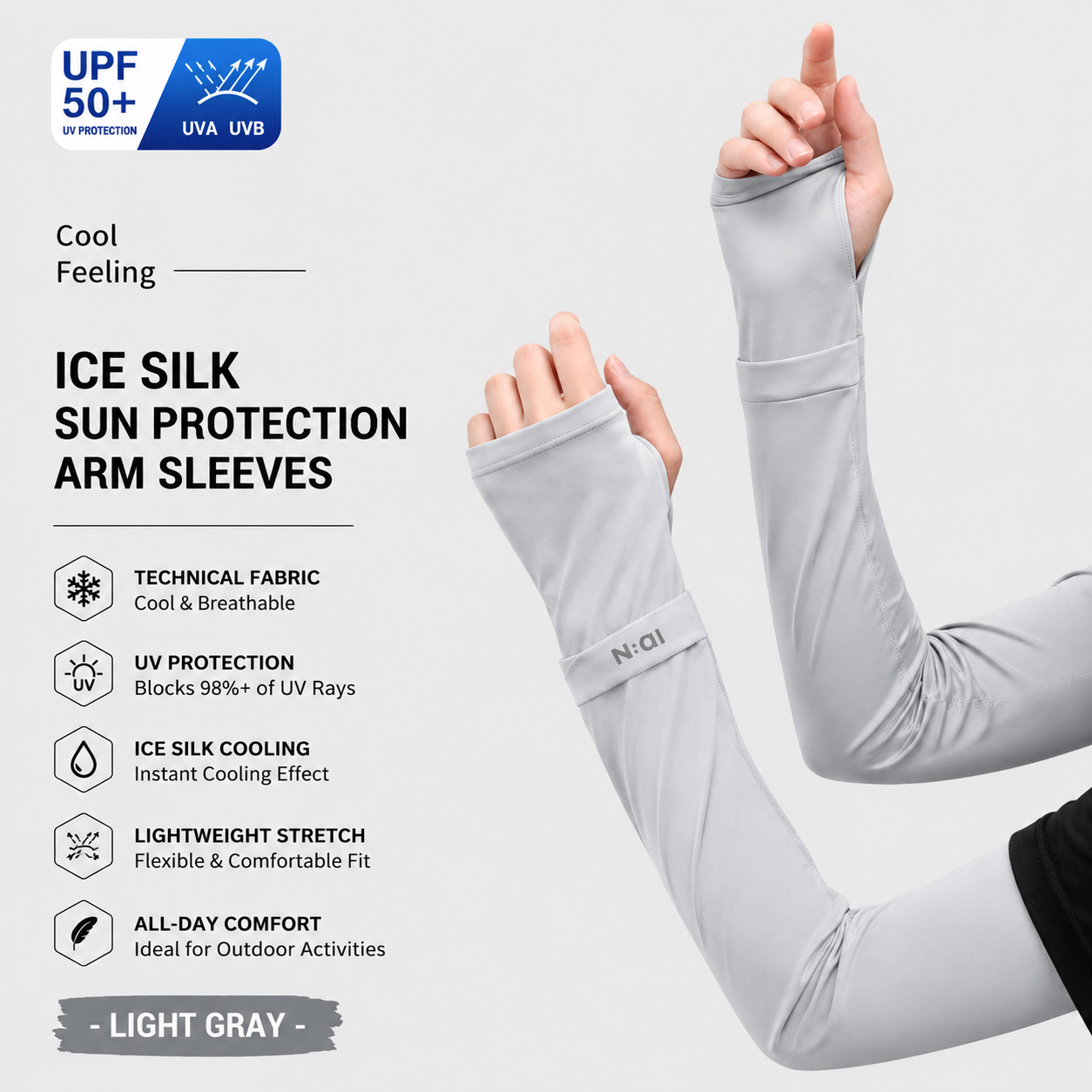 IceShield™ UPF 50+ Cooling Arm Sleeves – Instant Sun Protection & Cooling Fabric