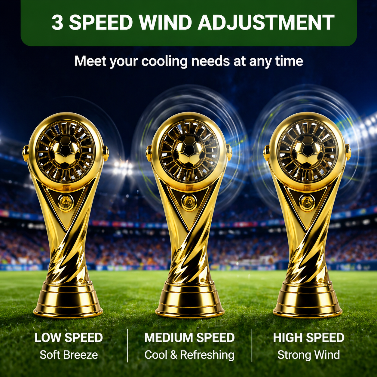 Trophy Handheld Fan – USB Rechargeable Mini Fan for Sports, Game Day & Party Fun