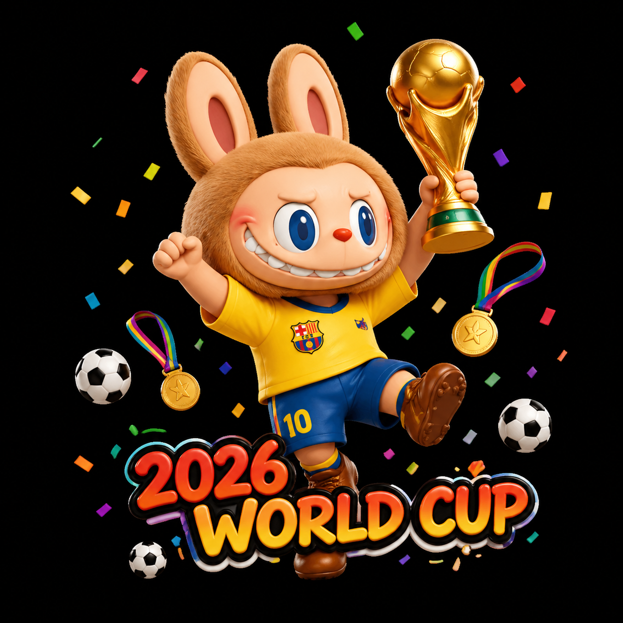 Labubu World Cup Static Cling Window Sticker (30cm x 40cm)