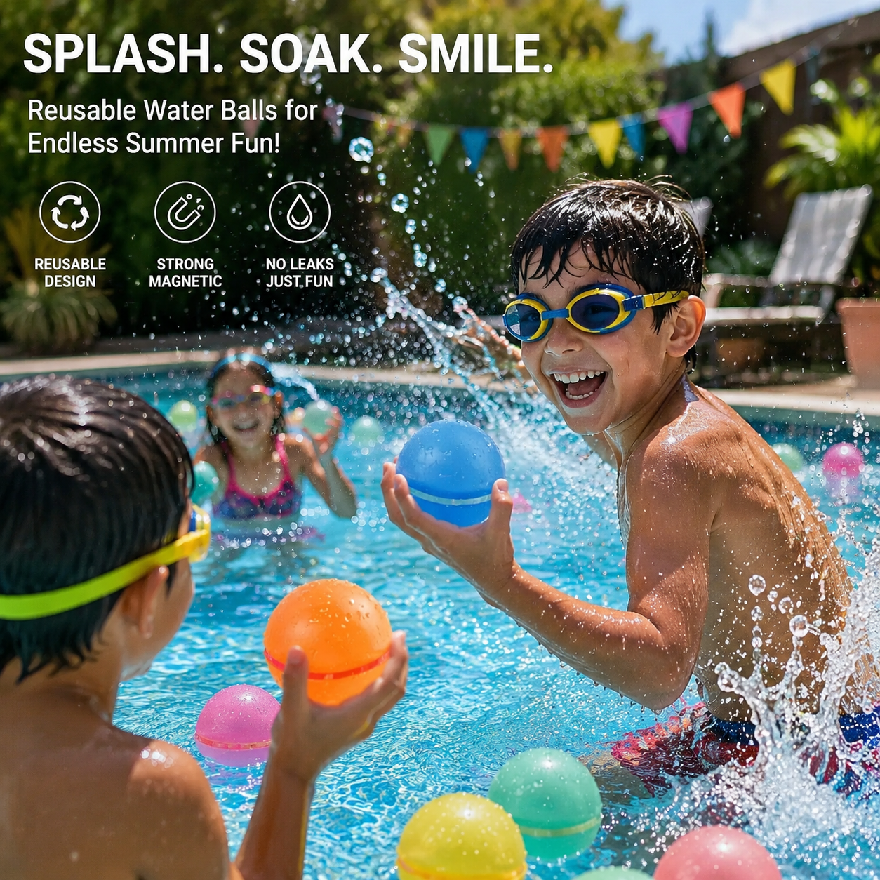 AquaSnap™ Reusable Magnetic Water Balloons 