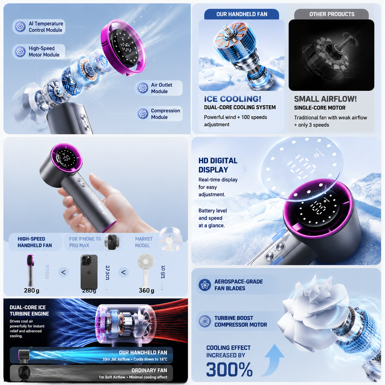 ArcticBlow™ Turbo Ice Cooling Handheld Fan