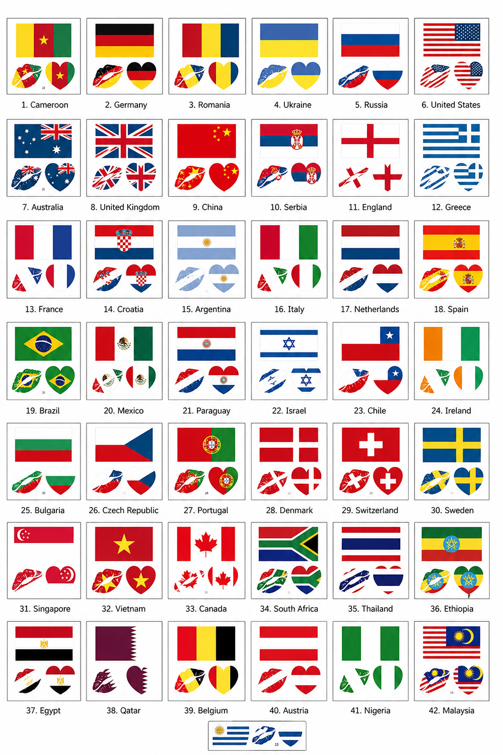 World Cup Face Flag Stickers – Hands-Free Fan Spirit Tattoos for Game Day Fun