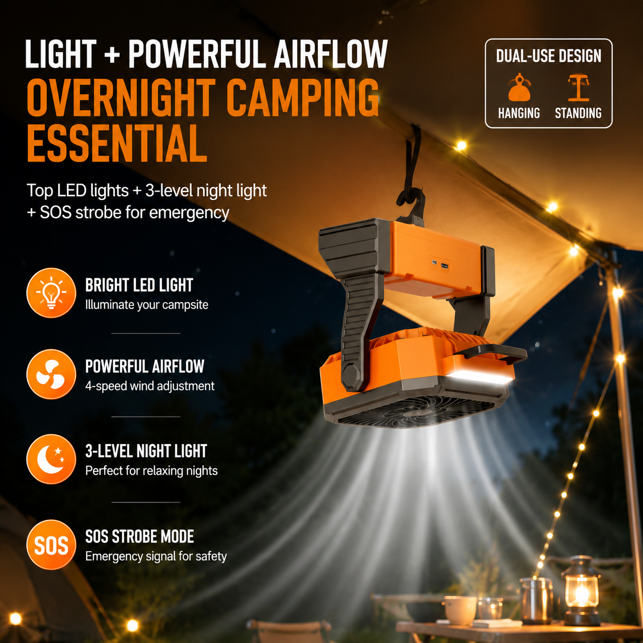 ArcticBreeze Pro™ Outdoor Cooling & Camping Fan