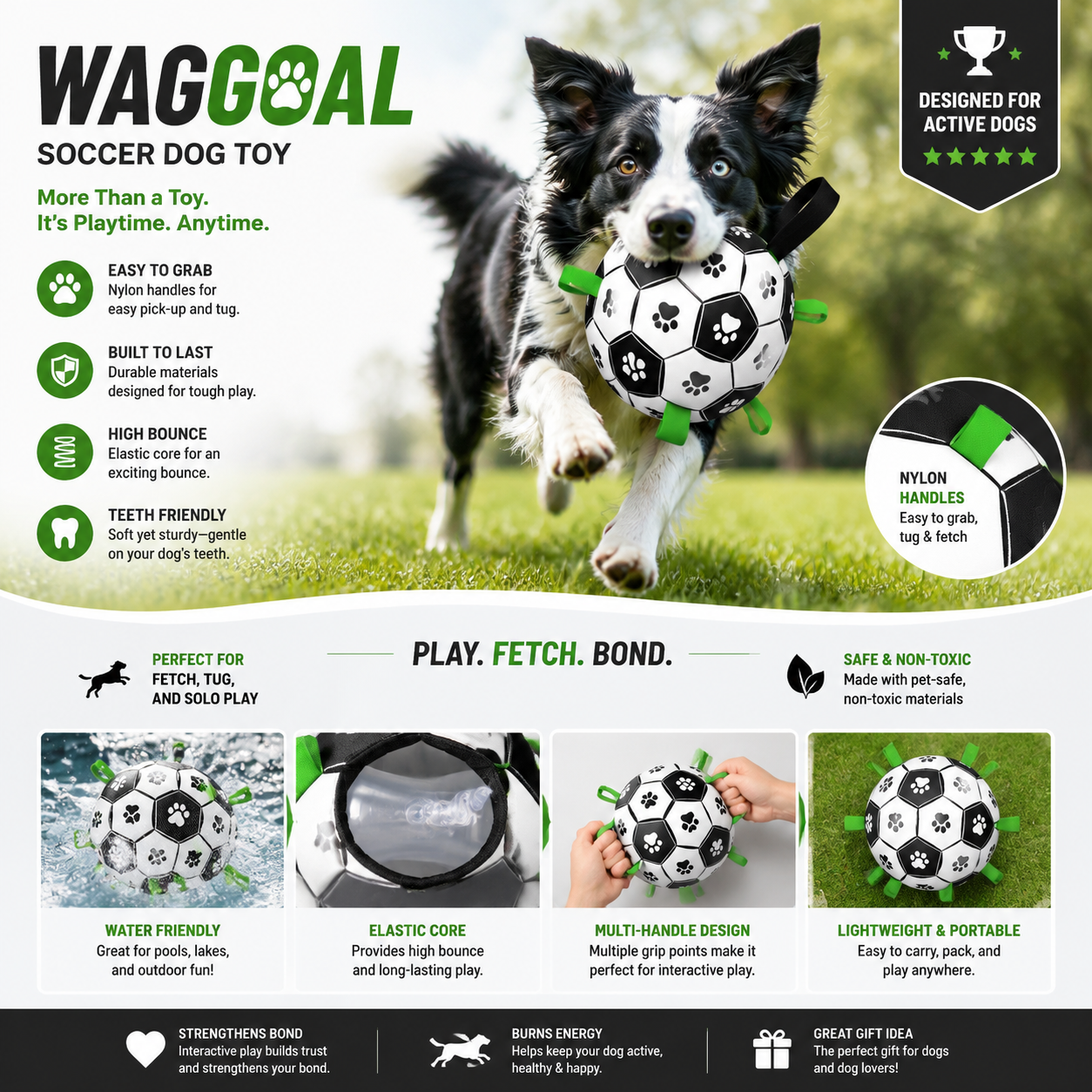 ⚽ Paw-Footie World Cup Dog Soccer Ball