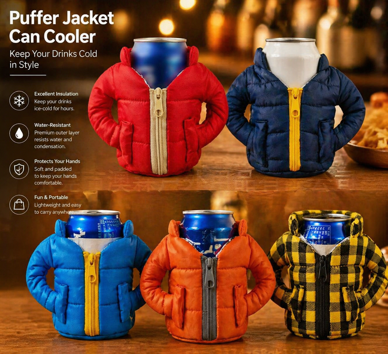 Mini Puffer Beer Cozy – World Cup Edition 🍺⚽