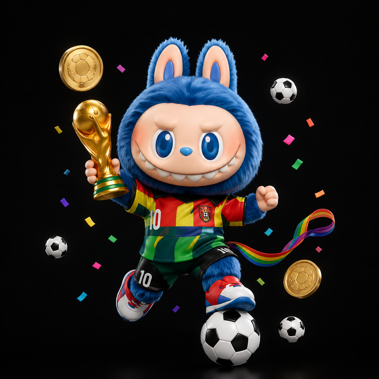 Labubu World Cup Static Cling Window Sticker (30cm x 40cm)