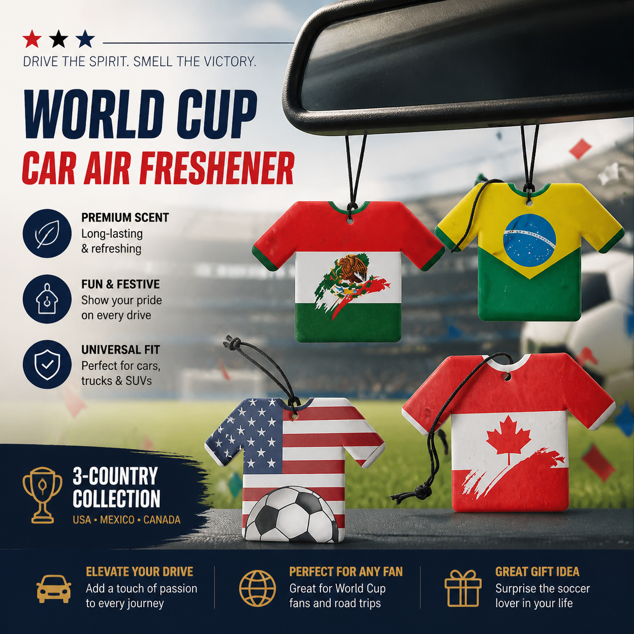 ⚡ World Cup Fan Car Air Fresheners