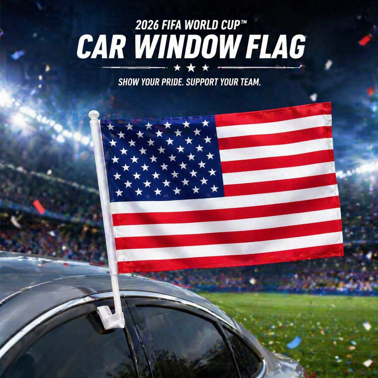 🇺🇸 World Cup Fan Flags – Car & Window Display