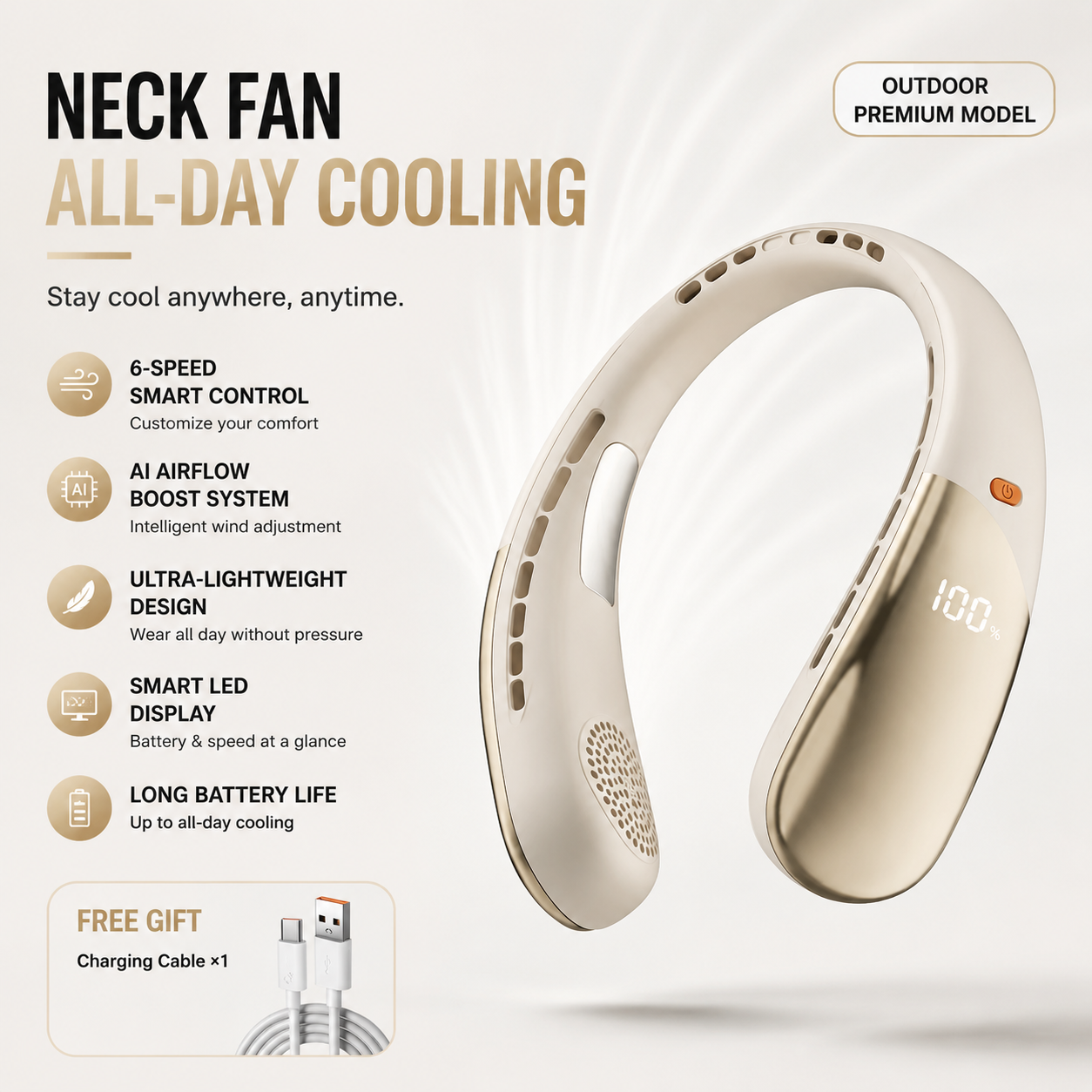 ArcticBreeze™ Wearable Neck Cooling Fan