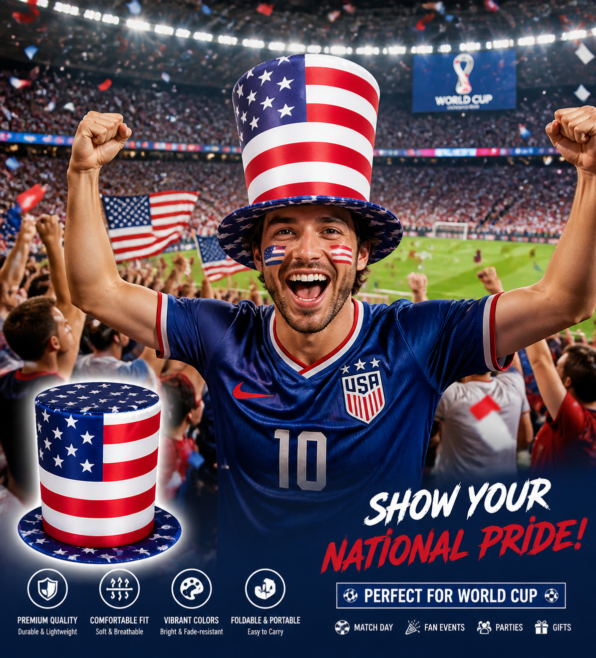 🇺🇸World Cup Fan Top Hat