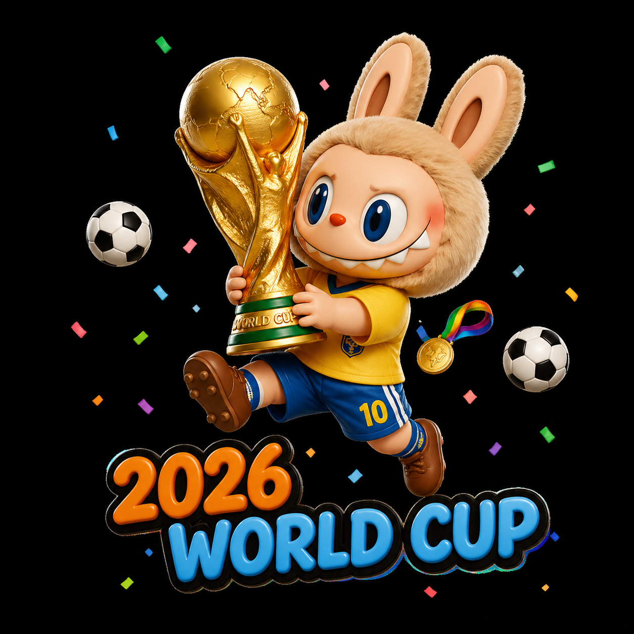 Labubu World Cup Static Cling Window Sticker (30cm x 40cm)