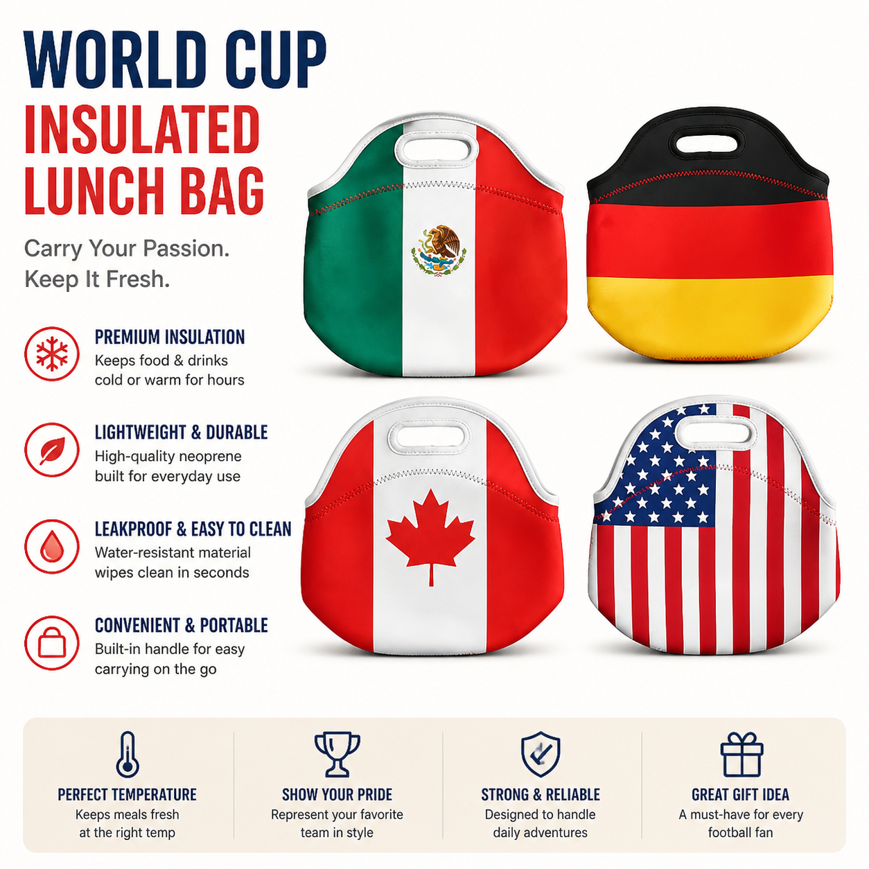FanZone World Cup Lunch Bag – North America Edition