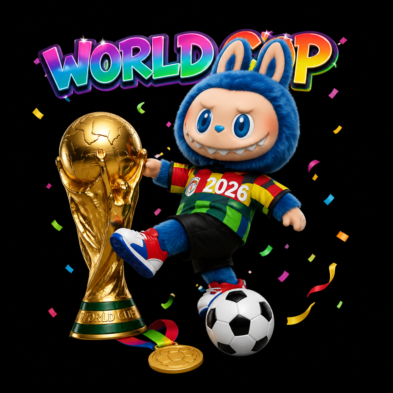 Labubu World Cup Static Cling Window Sticker (30cm x 40cm)