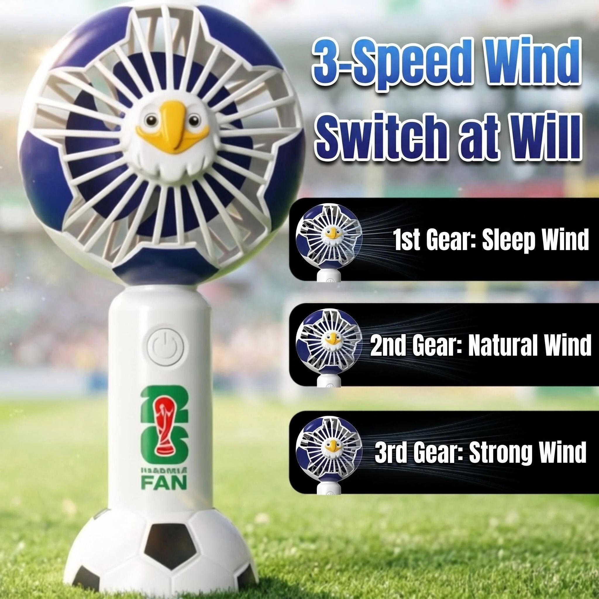2026 World Cup Mascot Portable Cooling Fan