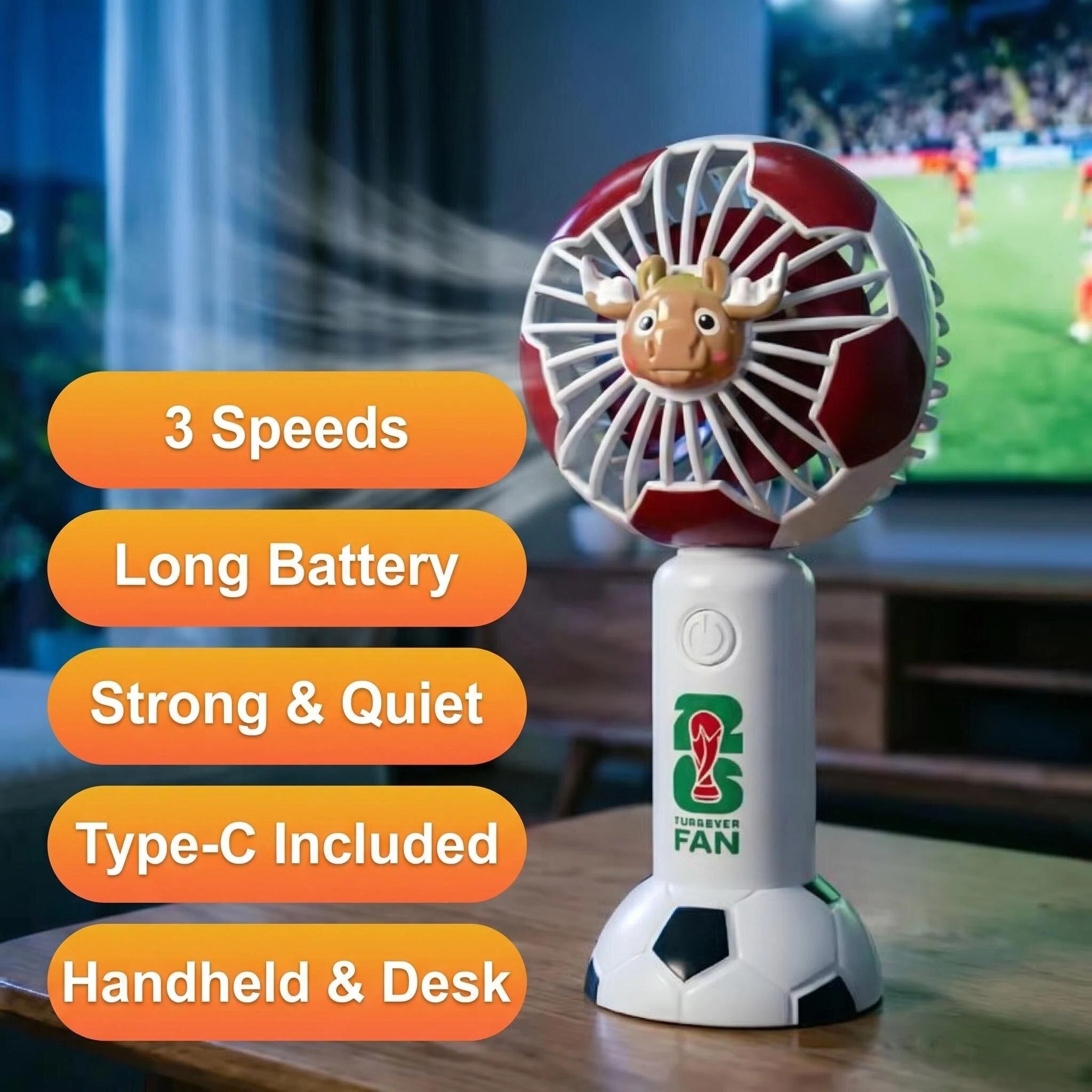 2026 World Cup Mascot Portable Cooling Fan