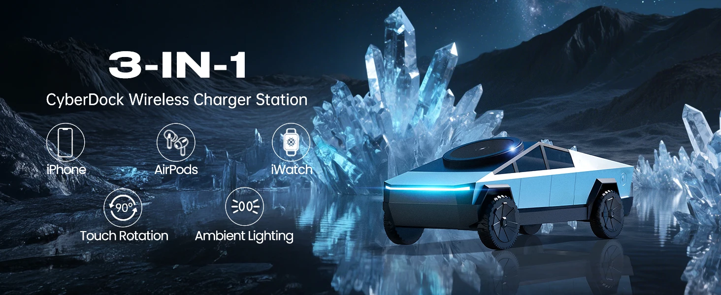 Cybertruck 3-in-1 Wireless Charger Stand