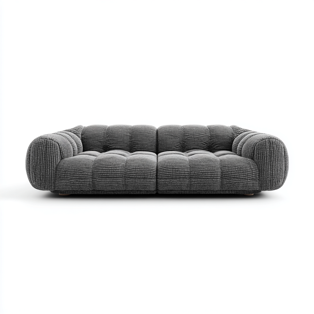 Sofa dwuosobowa tapicerowana tkaniną 190x100x70 cm - ciemnoszara - do salonu - nowoczesny design-Losaroom