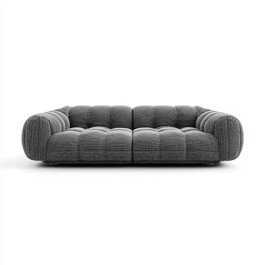 Sofa dwuosobowa tapicerowana tkaniną 190x100x70 cm - ciemnoszara - do salonu - nowoczesny design-Losaroom