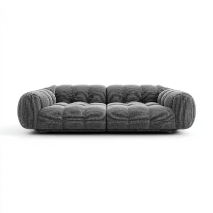 Sofa dwuosobowa tapicerowana tkaniną 190x100x70 cm - ciemnoszara - do salonu - nowoczesny design-Losaroom