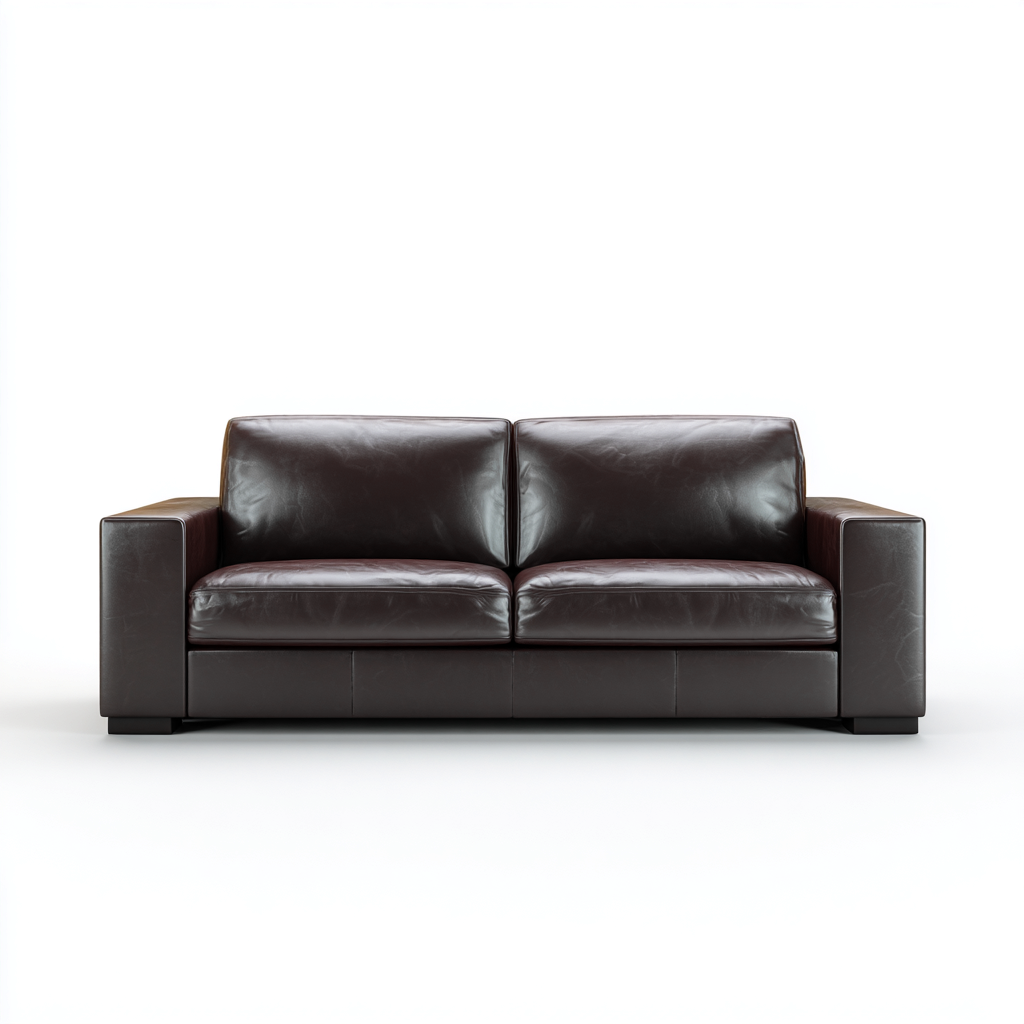 Sofa dwuosobowa ze skóry naturalnej 170x95x85 cm - ciemnobrązowy - do salonu - nowoczesny design-Losaroom