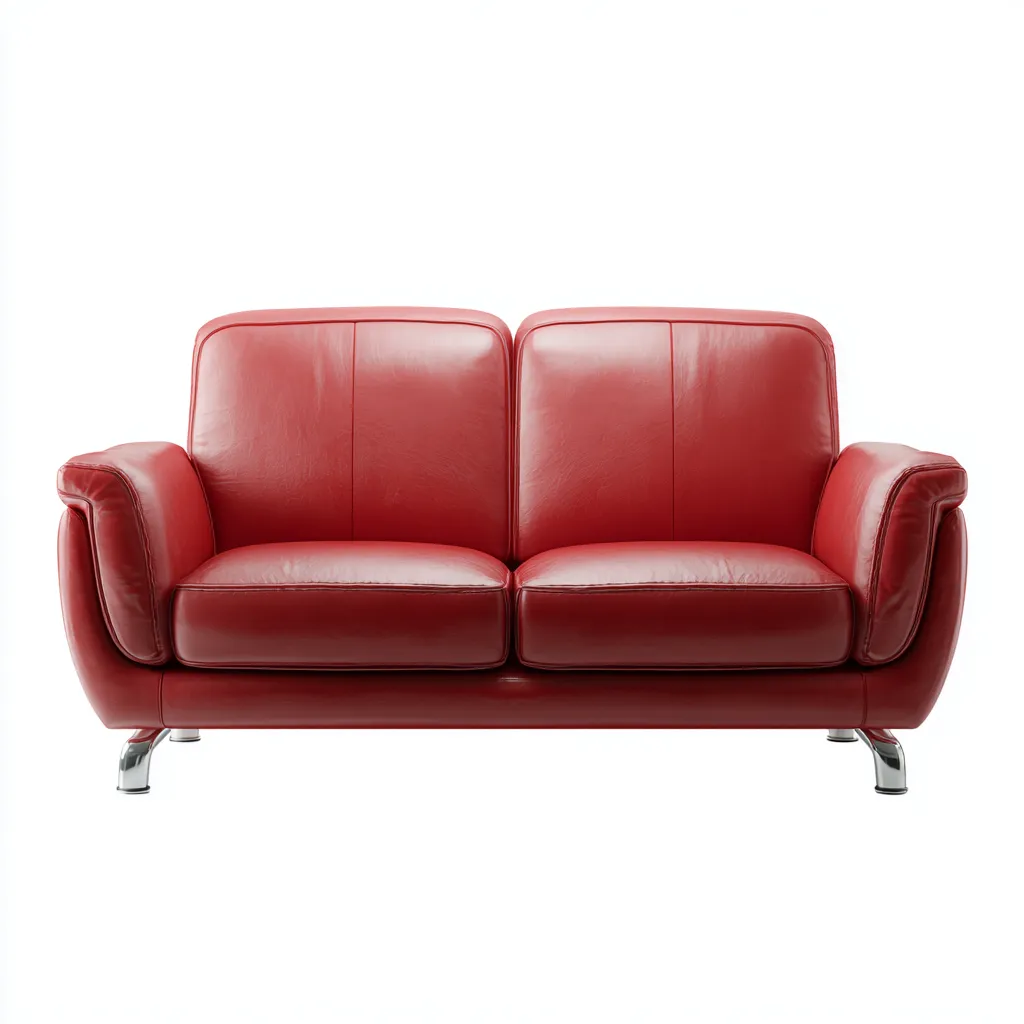 Sofa dwuosobowa ze skóry syntetycznej 170x95x85 cm - czerwony - do salonu - nowoczesny styl-Losaroom
