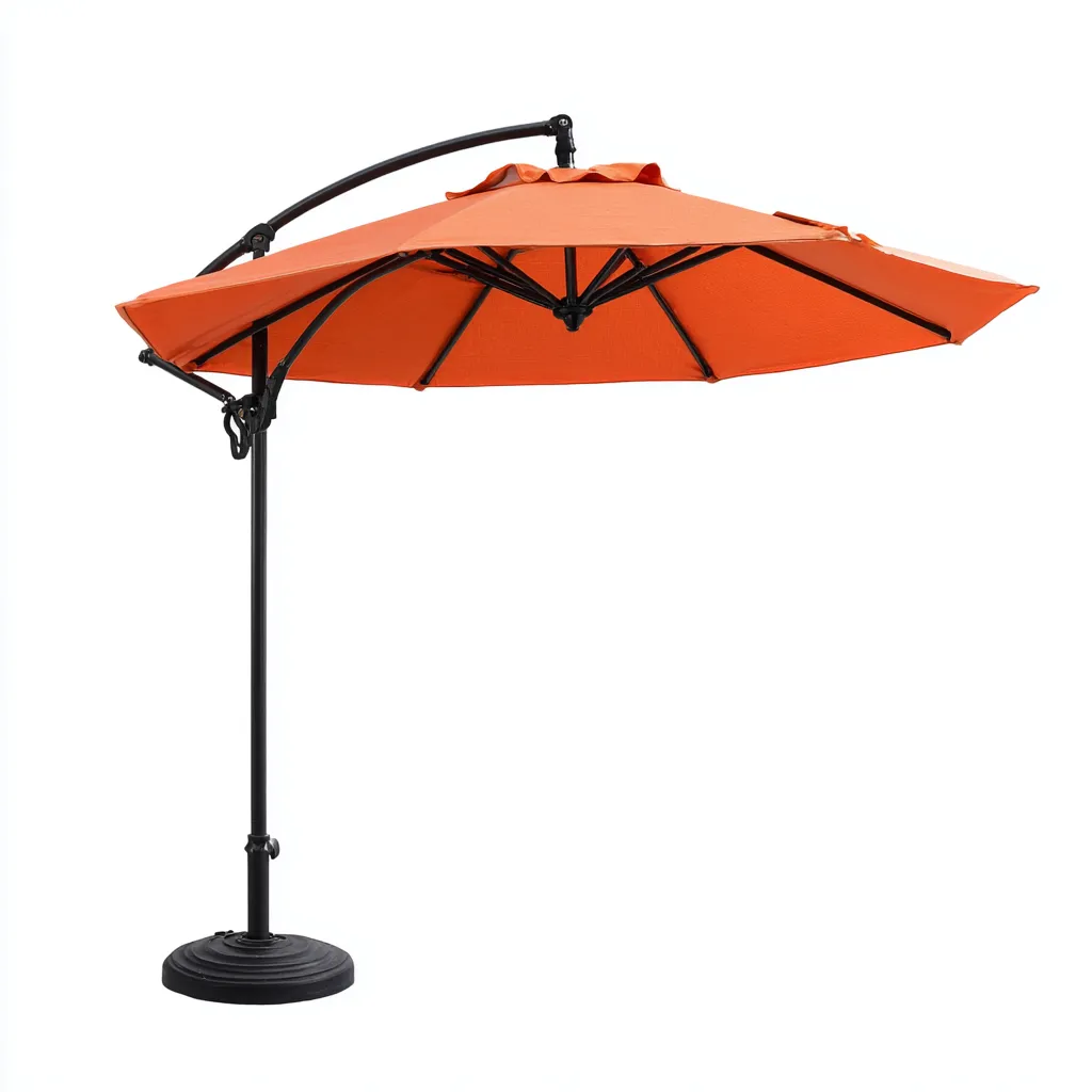 Parasole ogrodowe z aluminium 300x300x250 cm - pomarańczowy - z bocznym stojakiem i korbowym mechanizmem - nowoczesny design - odpowiedni do ogrodu-Losaroom