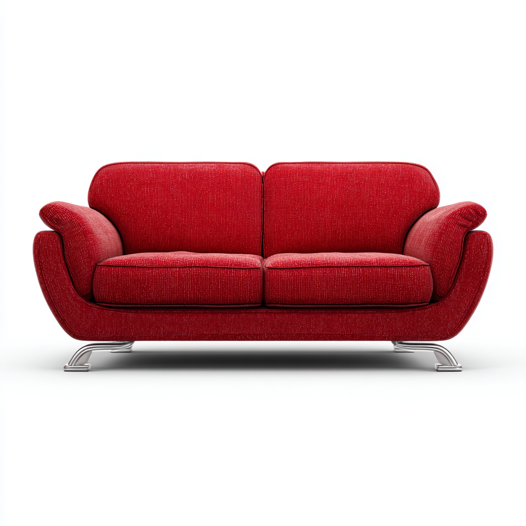 Sofa dwuosobowa z tkaniny 170x95x85 cm - czerwony - do salonu - nowoczesny styl-Losaroom