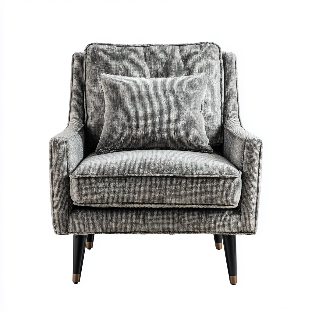 Fotel tapicerowany z tkaniny 80x78x90 cm - szary - do salonu - styl nowoczesny-Losaroom