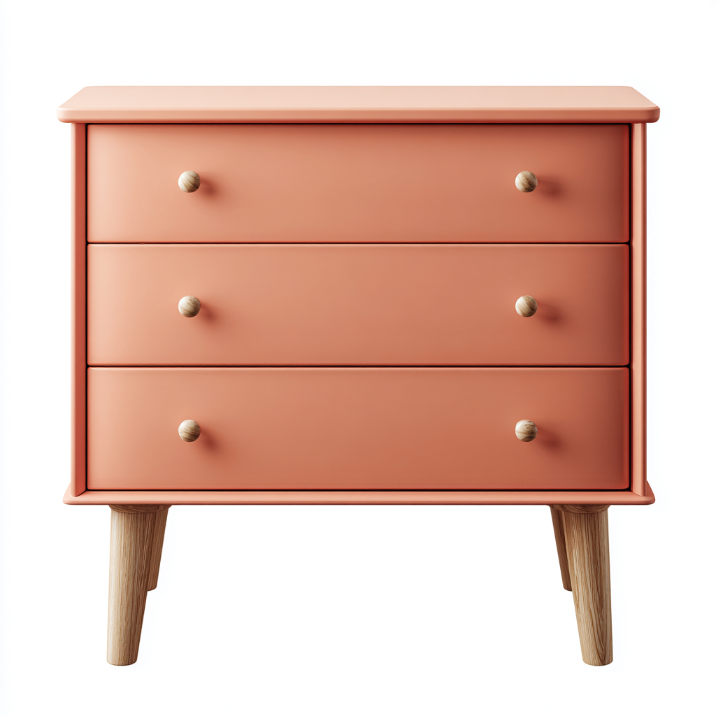 Komoda z płyty MDF 80x40x85 cm - brzoskwiniowa - do salonu - styl nowoczesny-Losaroom