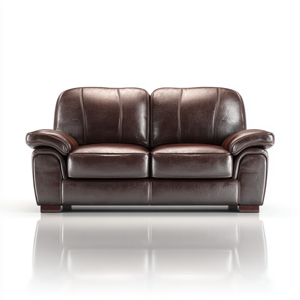 Sofa dwuosobowa ze skóry naturalnej 165x95x85 cm - ciemnobrązowy - do salonu - elegancki styl-Losaroom