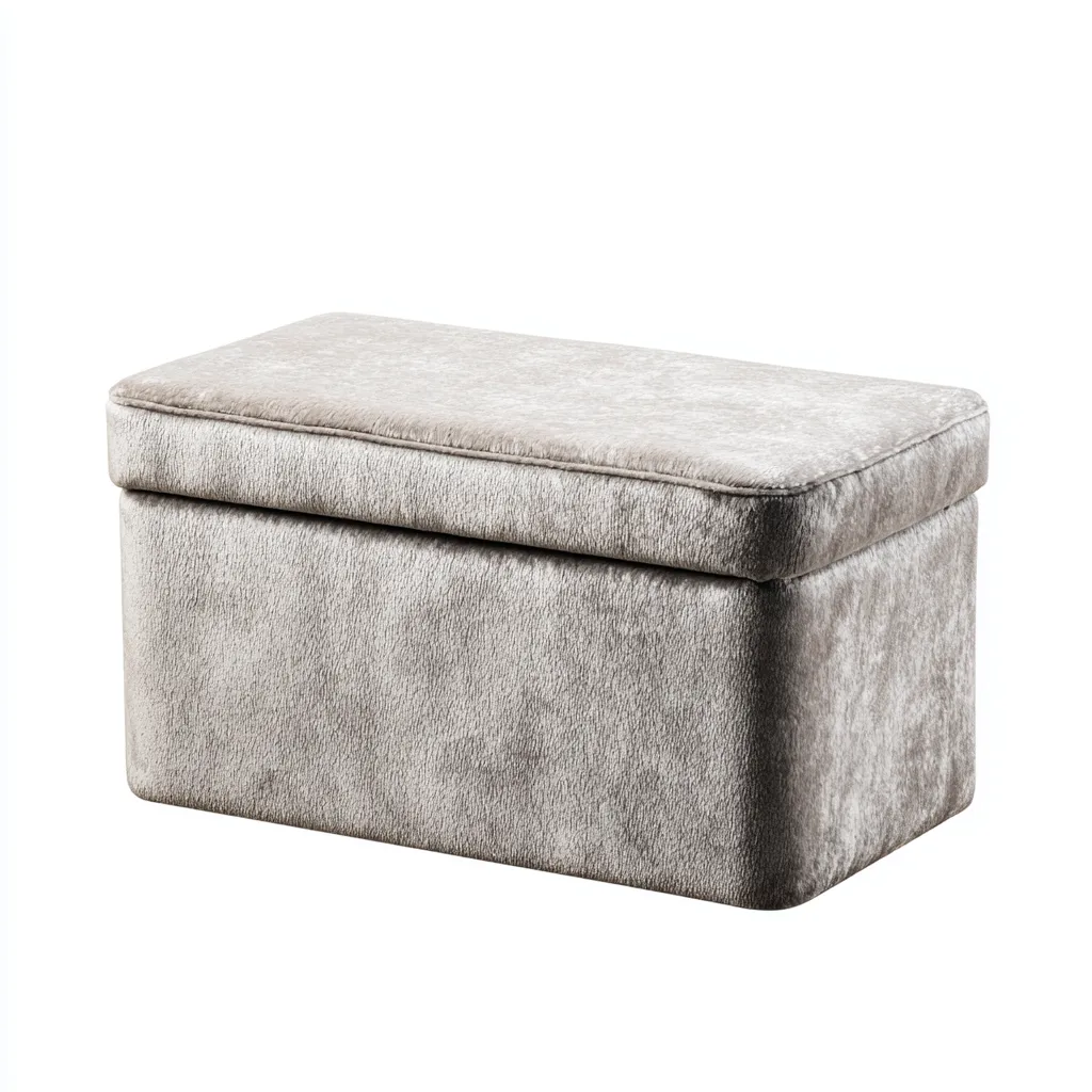 Ławka tapicerowana z pojemnikiem 75x38x38 cm - jasnoszara - styl nowoczesny, odpowiednia do przedpokoju-Losaroom