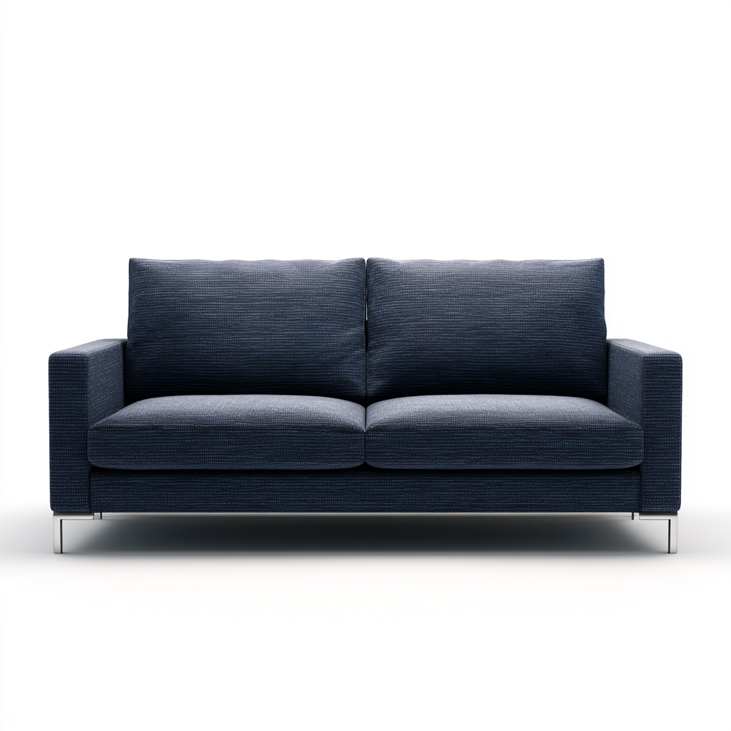 Sofa dwuosobowa z tkaniny 160x95x85 cm - ciemnoniebieski - do salonu - nowoczesny design minimalistyczny-Losaroom