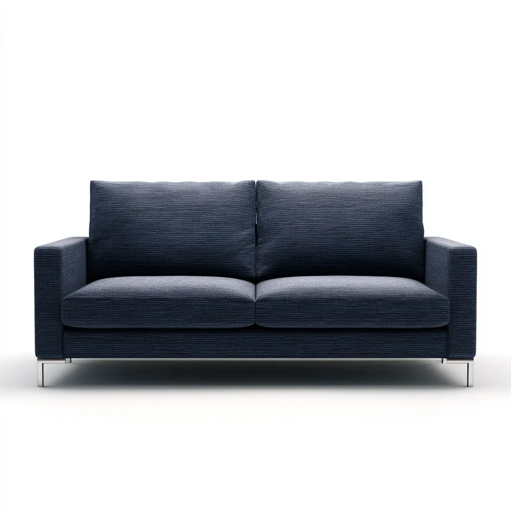 Sofa dwuosobowa z tkaniny 160x95x85 cm - ciemnoniebieski - do salonu - nowoczesny design minimalistyczny-Losaroom