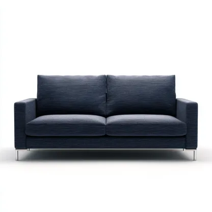 Sofa dwuosobowa z tkaniny 160x95x85 cm - ciemnoniebieski - do salonu - nowoczesny design minimalistyczny-Losaroom