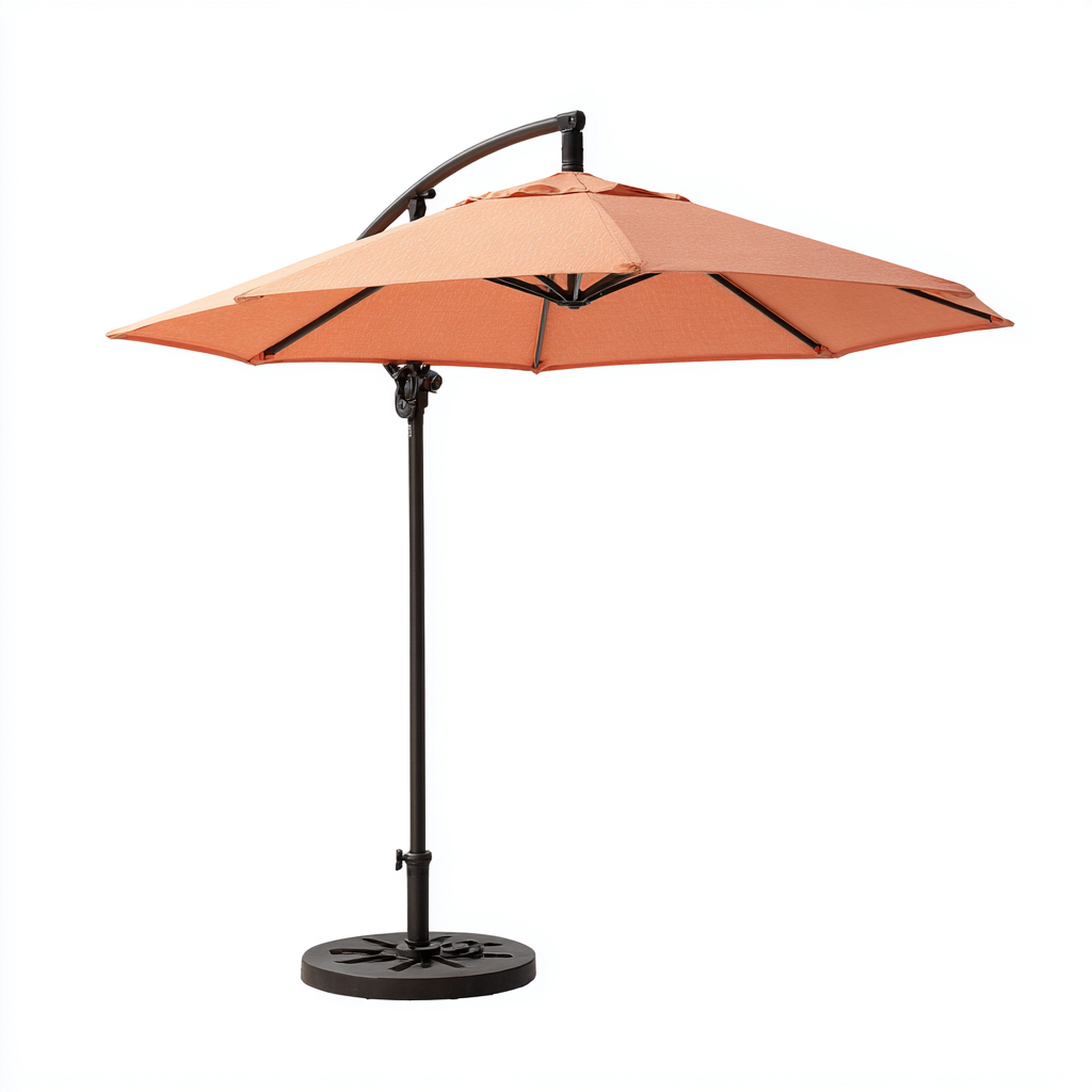 Parasole ogrodowe z aluminium 300x300x250 cm - pomarańczowy - z bocznym stojakiem i mechanizmem korbowym - nowoczesny design - odpowiedni do ogrodu-Losaroom