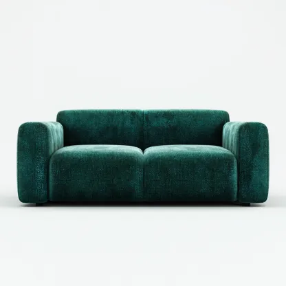 Sofa dwuosobowa z tkaniny 170x95x85 cm - ciemnozielony - do salonu - nowoczesny styl minimalistyczny-Losaroom