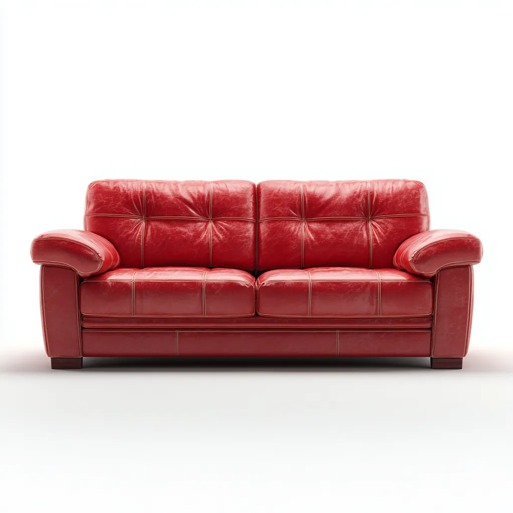 Sofa dwuosobowa ze skóry syntetycznej 170x95x85 cm - czerwony - do salonu - nowoczesny komfortowy styl-Losaroom