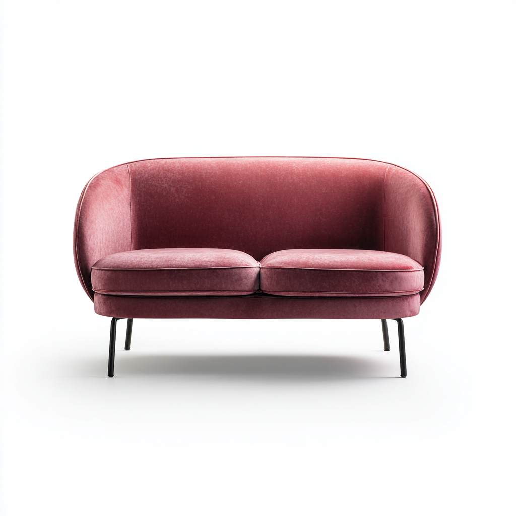 Sofa dwuosobowa z tkaniny welurowej 160x85x80 cm - różowy - do salonu - nowoczesny styl-Losaroom