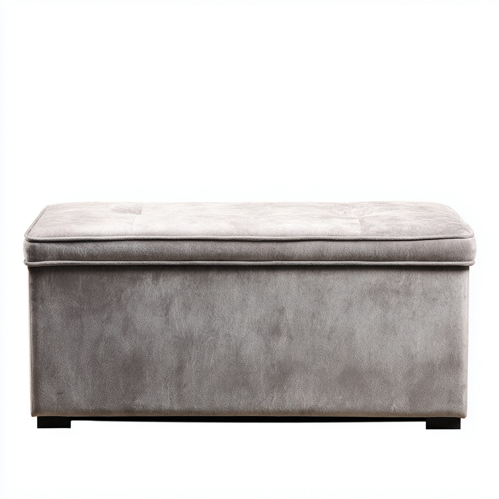Ławka tapicerowana z pojemnikiem 80x40x42 cm - szara - styl nowoczesny, odpowiednia do przedpokoju-Losaroom