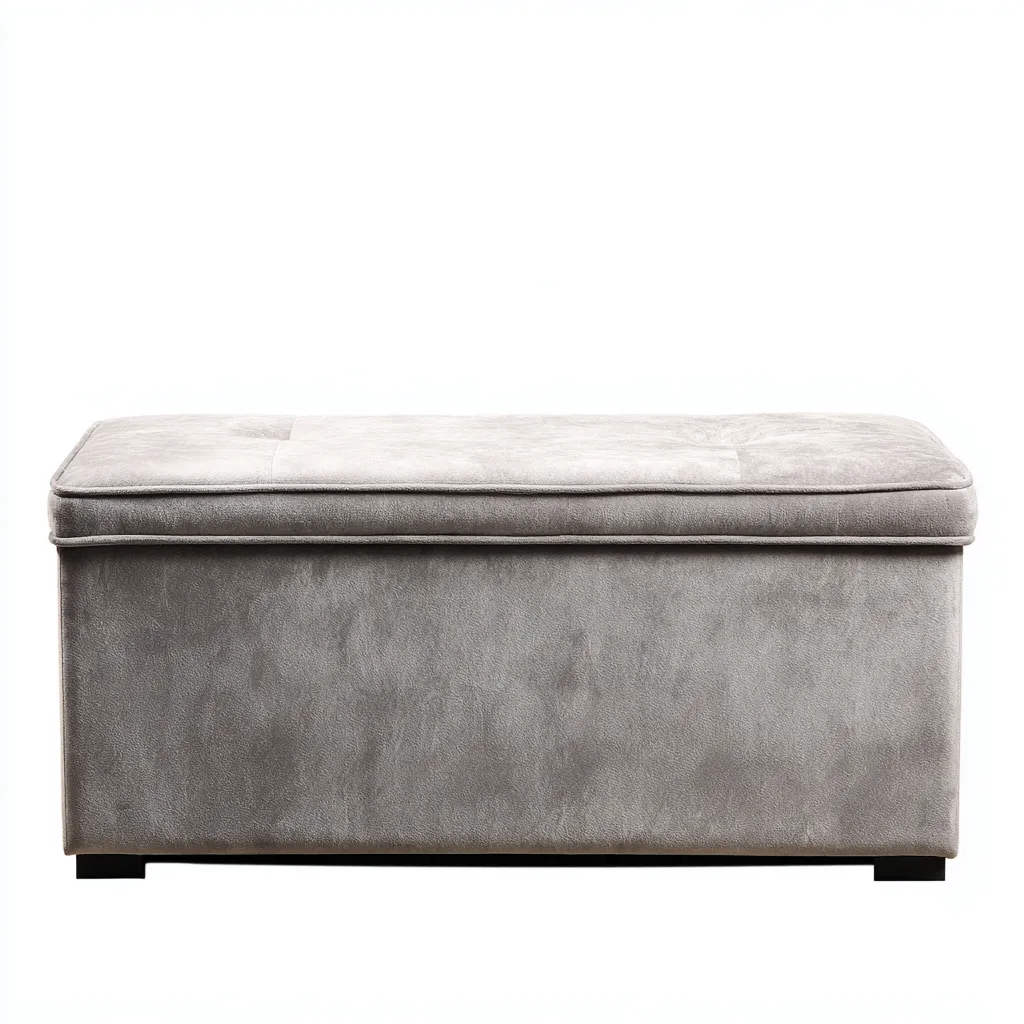 Ławka tapicerowana z pojemnikiem 80x40x42 cm - szara - styl nowoczesny, odpowiednia do przedpokoju-Losaroom