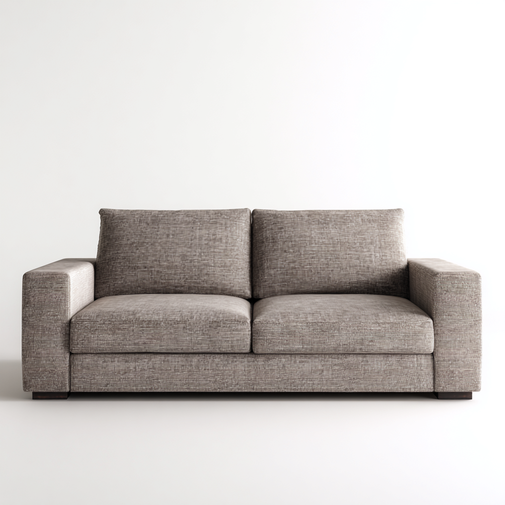 Sofa dwuosobowa tapicerowana tkaniną 190x90x85 cm - beżowo-szara - do salonu - nowoczesny design-Losaroom