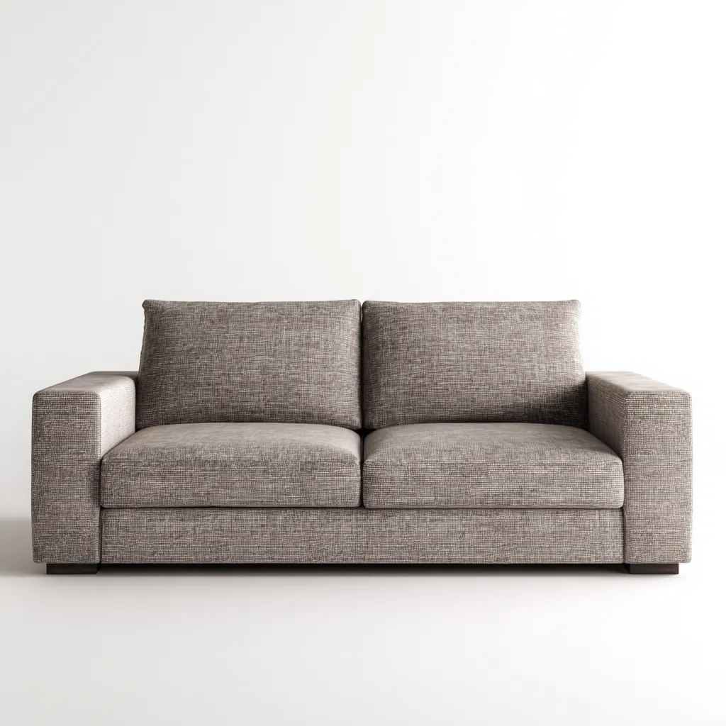 Sofa dwuosobowa tapicerowana tkaniną 190x90x85 cm - beżowo-szara - do salonu - nowoczesny design-Losaroom